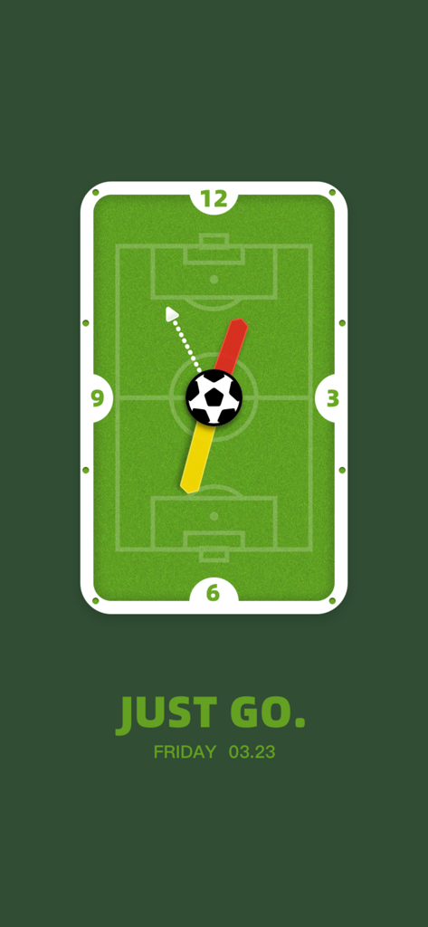 Clock Pocket:standby widget - Soccer field themed standby clock widget with football pitch design