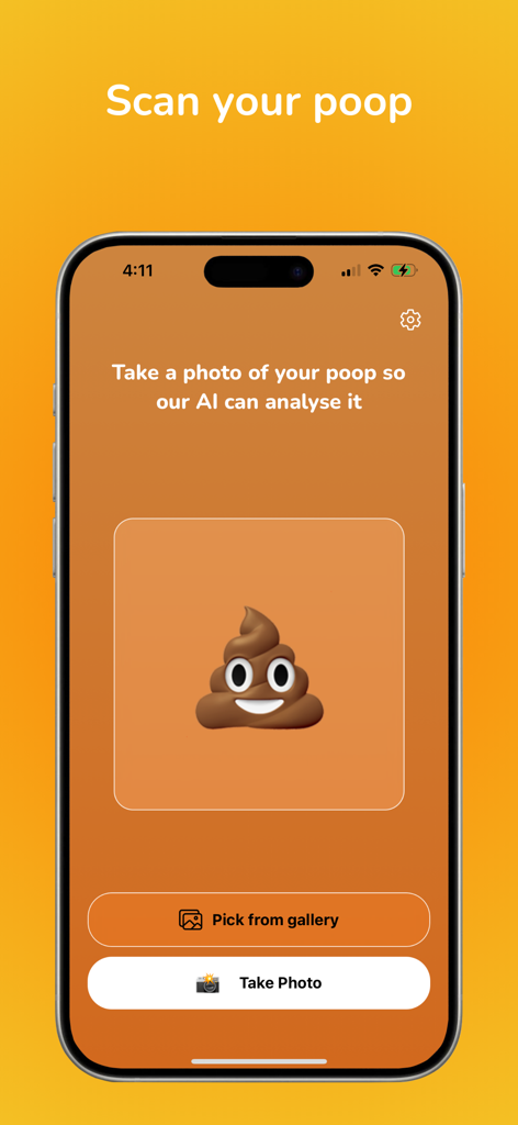 Poop Tracker & Gut Log - PooIQ - PooIQ app screen showing AI photo scan feature for tracking gut health