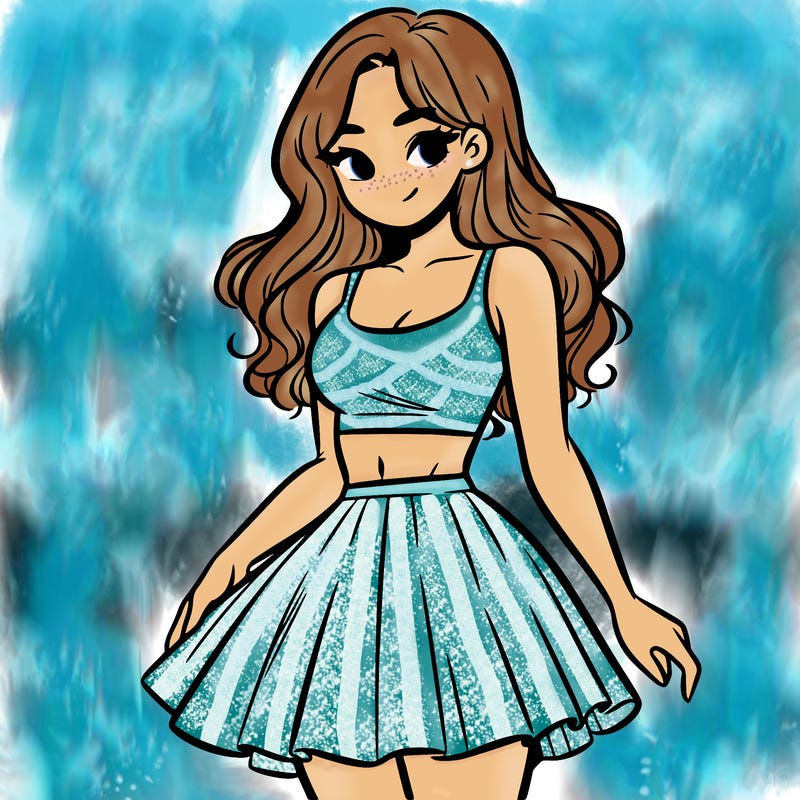 woman in a skirt and crop top