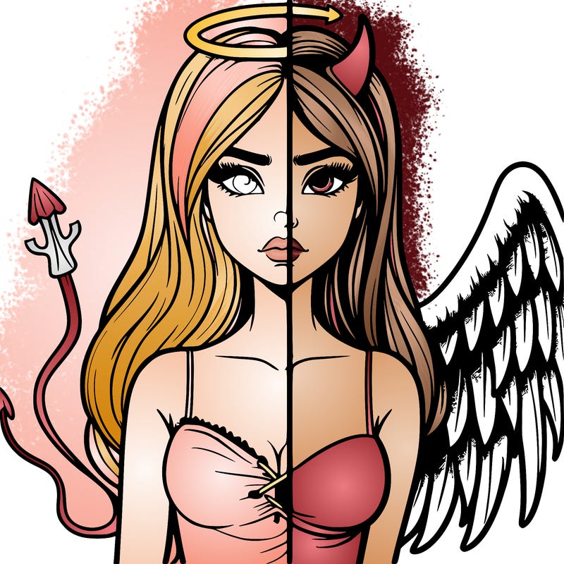 devil vs angel realistic girl