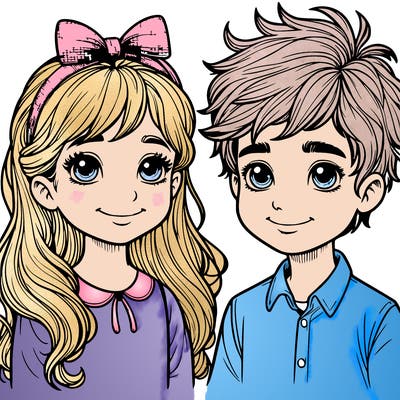 boy and girl realistic