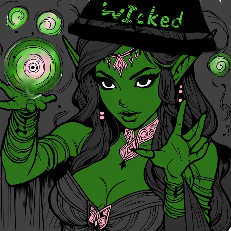 realistic scary beautiful elf sorceress casting spell