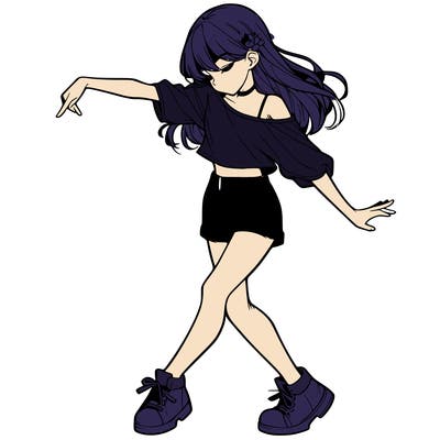 realistic girl danceing