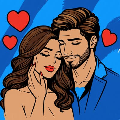 man and woman in love realistic