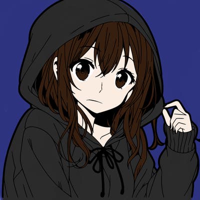 anime girls in a hoodie