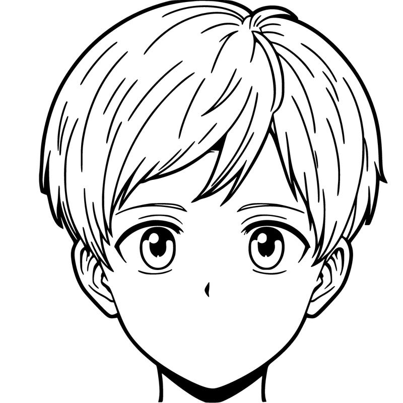 anime face with no hair