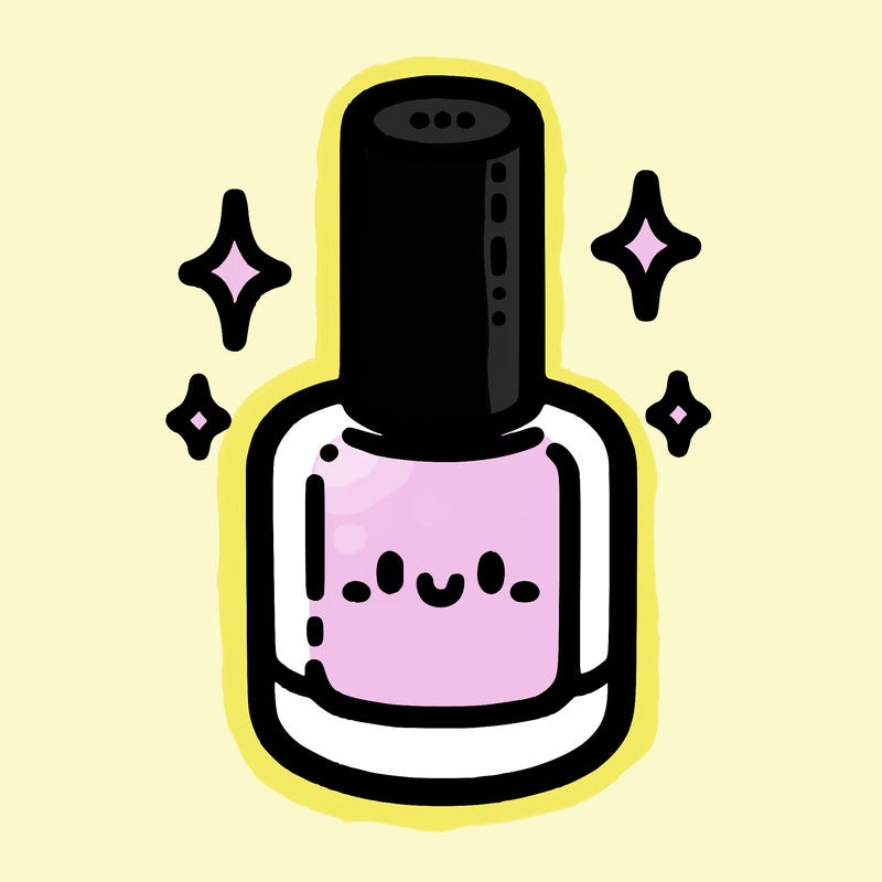 a nail polish bottle with sparkles 💅