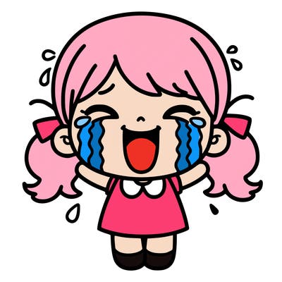 happy crying girl