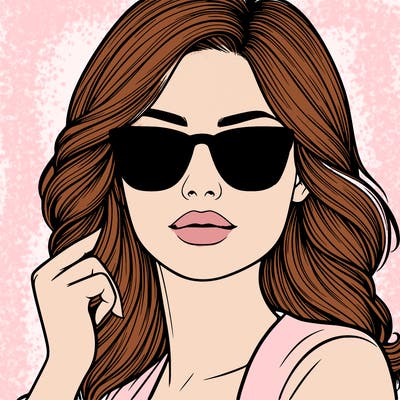 realistic woman with sunglasses