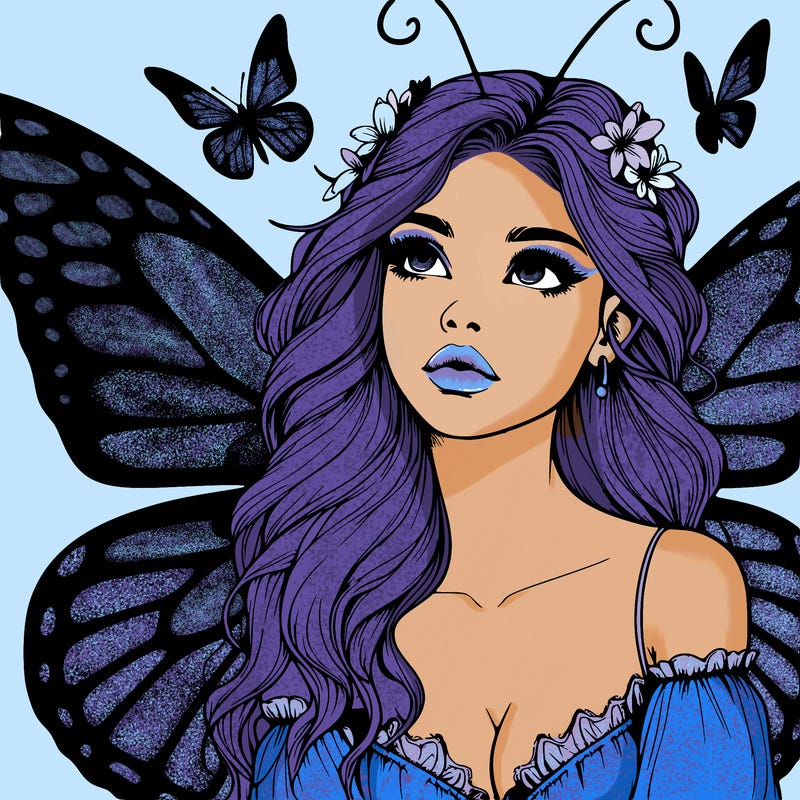 butterfly fairy realistic girl
