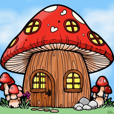 realistic mushroom house 🍄