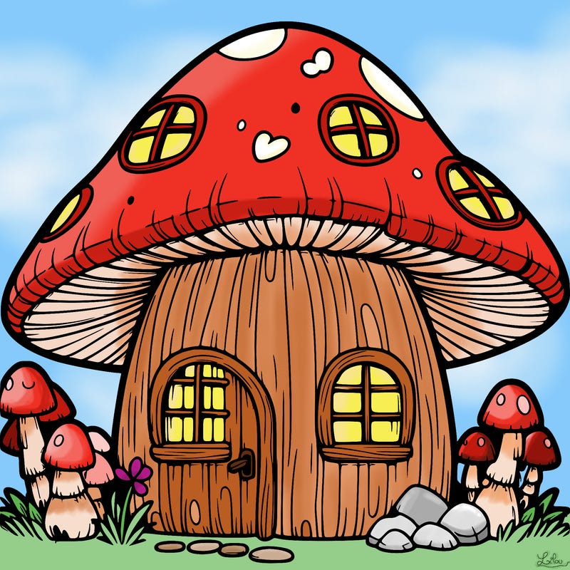 realistic mushroom house 🍄