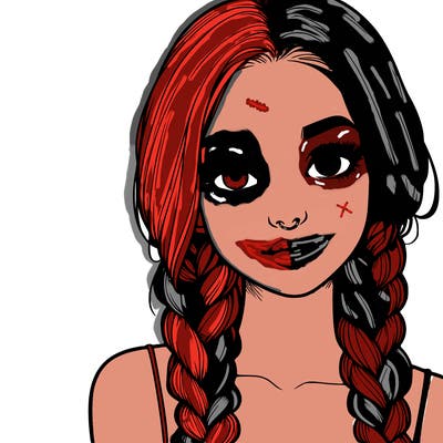 realistic girl with braids