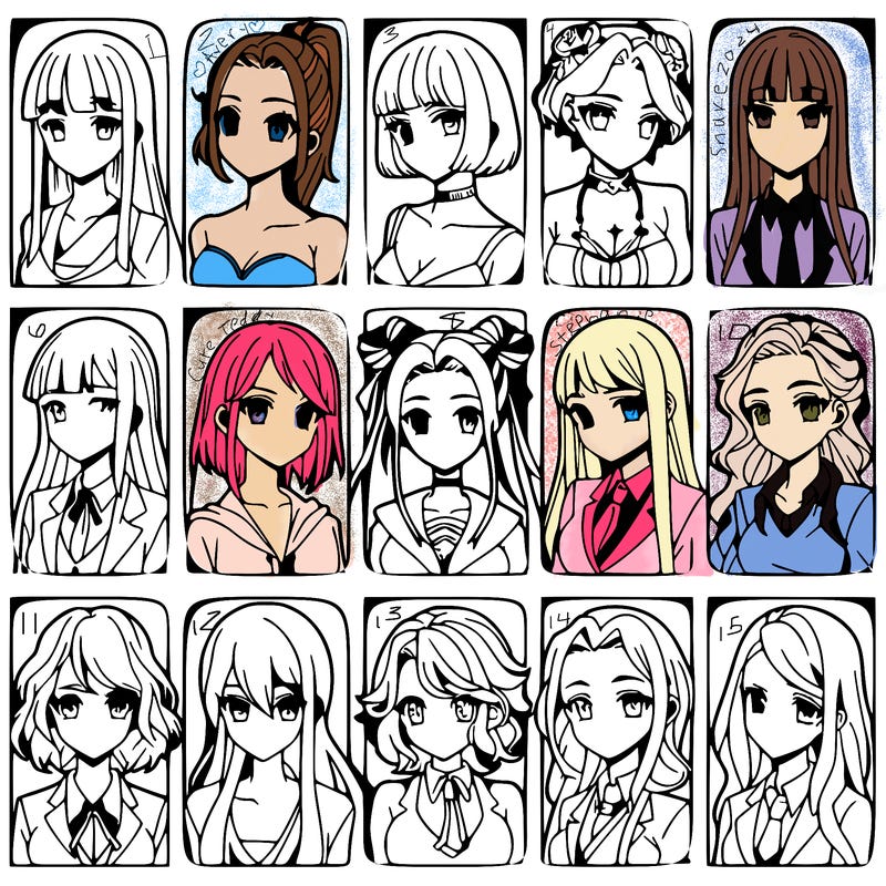 girls that look diffrent anime