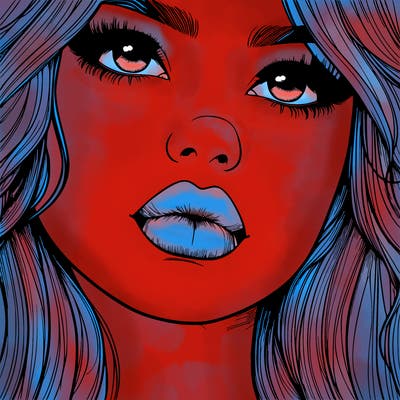 really realistic girl with lips