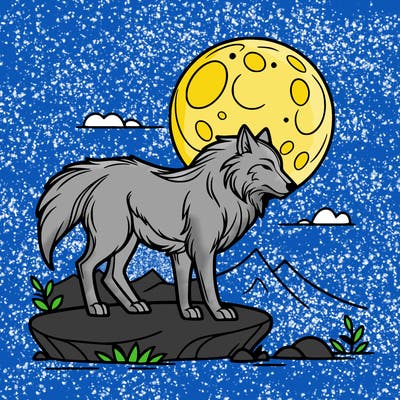 wolf moonlight