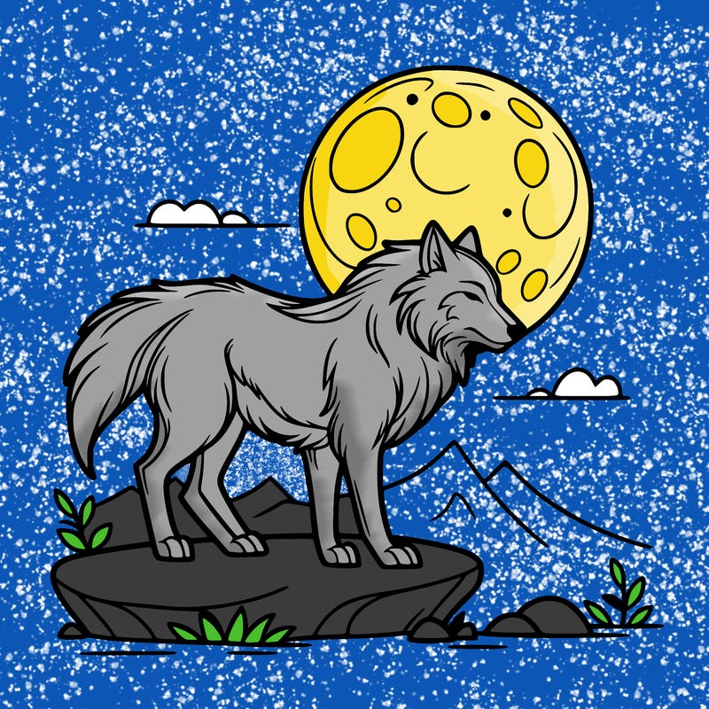 wolf moonlight