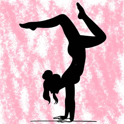 a woman doing a handstand