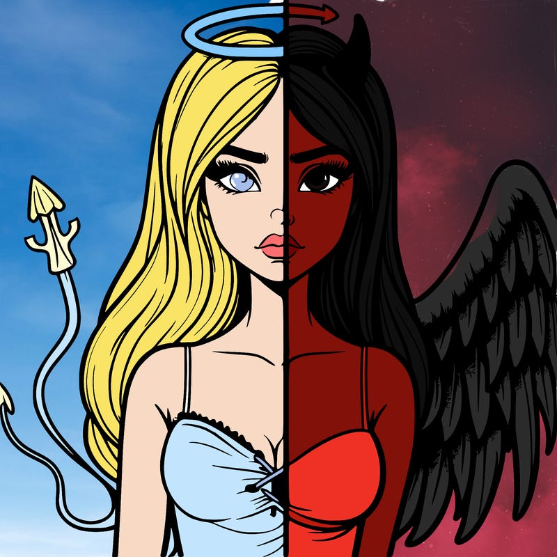devil vs angel realistic girl