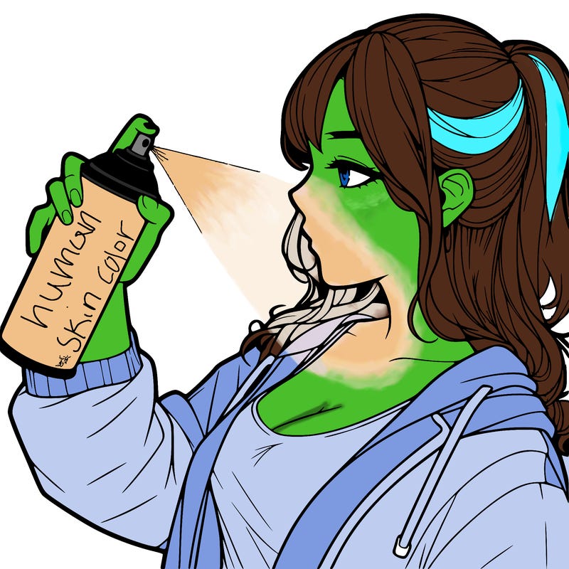 a realistic girl spray, painting