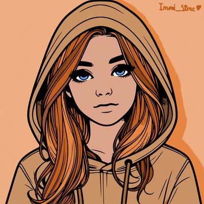 realistic girl with a hoodie