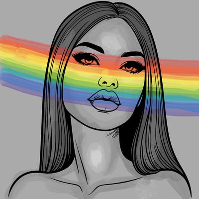 realistic woman with full lips