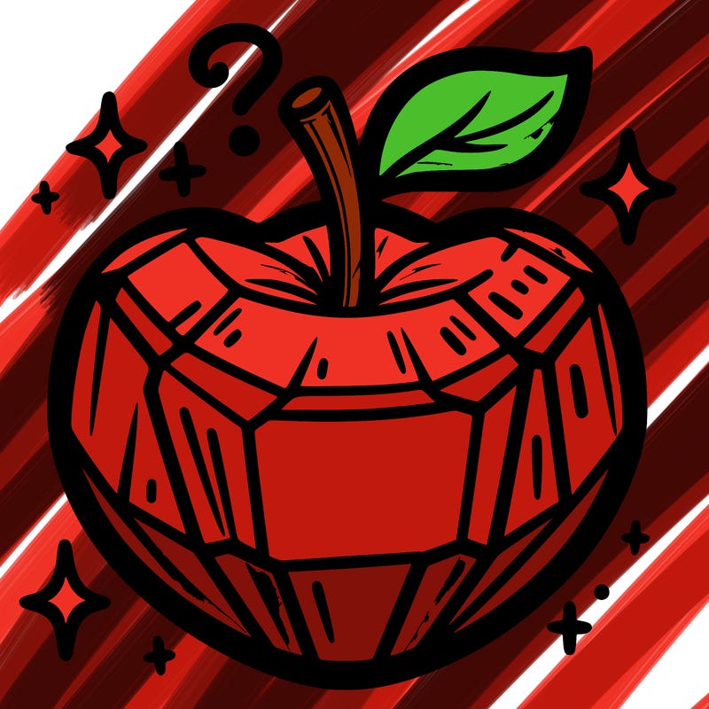 very shiny crystal apple