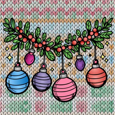 christmas garland with big bulbs