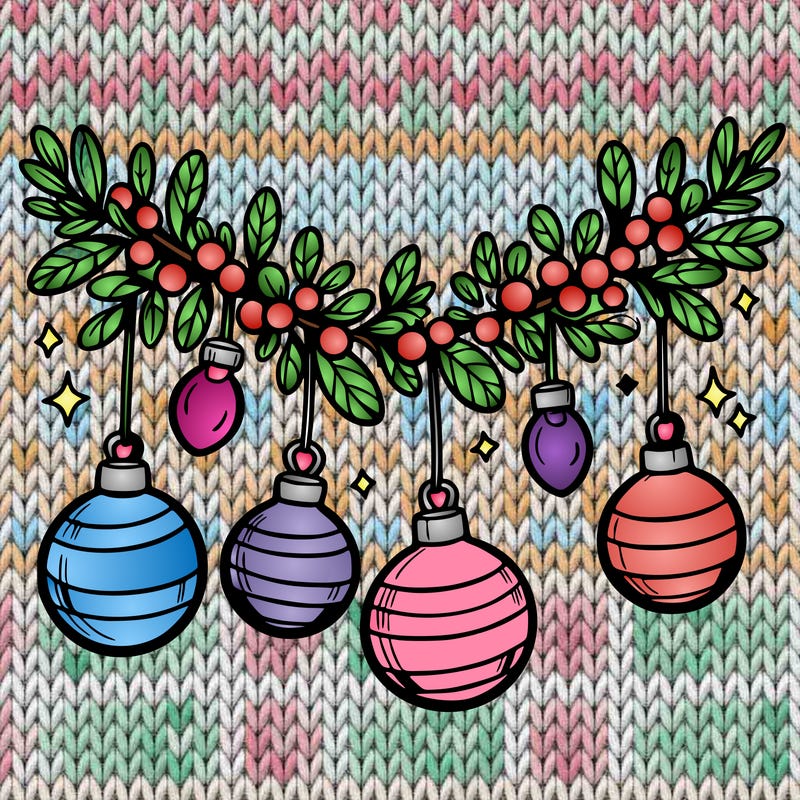 christmas garland with big bulbs