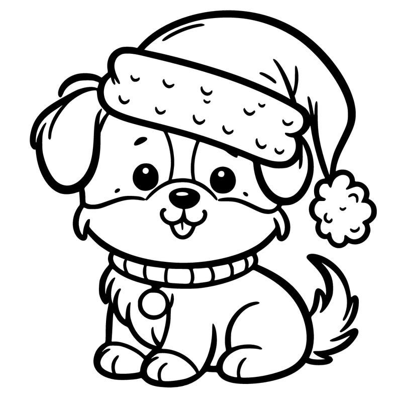 cute dog with santa hat