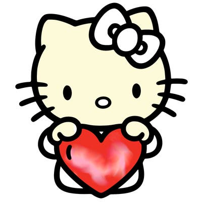 hello kitty with a big heart