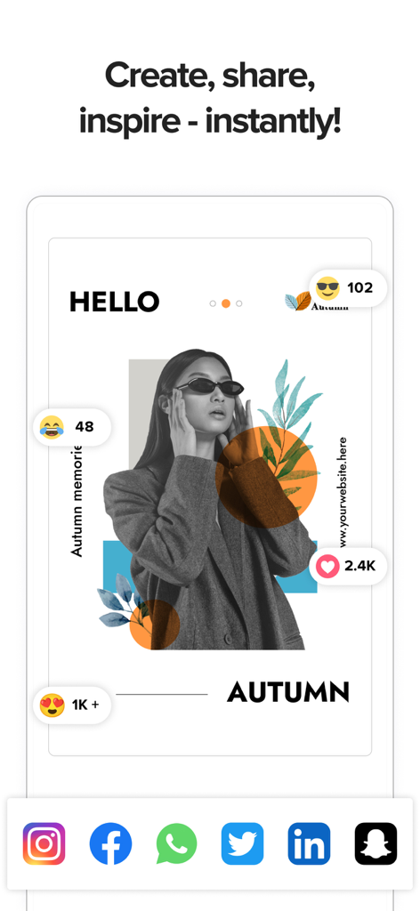 Poster Maker - Flyers Design - A professional autumn flyer design being shared to social media platforms within the Poster Maker app.