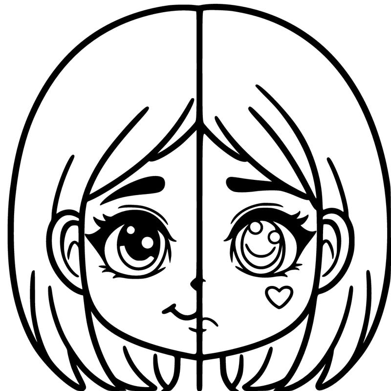 girl with a good side and a bad side spilt