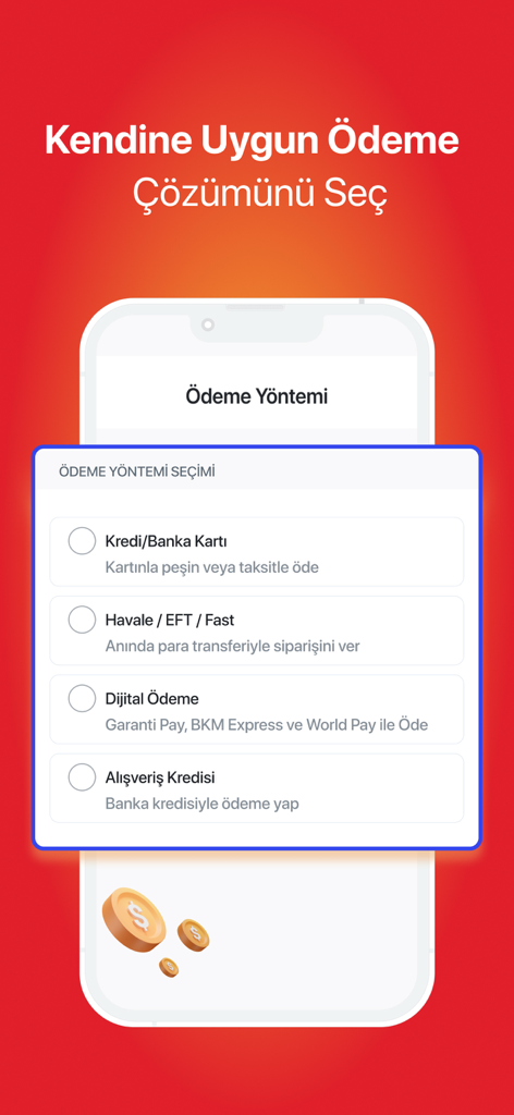 D&R - A screenshot of the D&R mobile app checkout screen showing various payment options including credit card bank transfer and digital payments