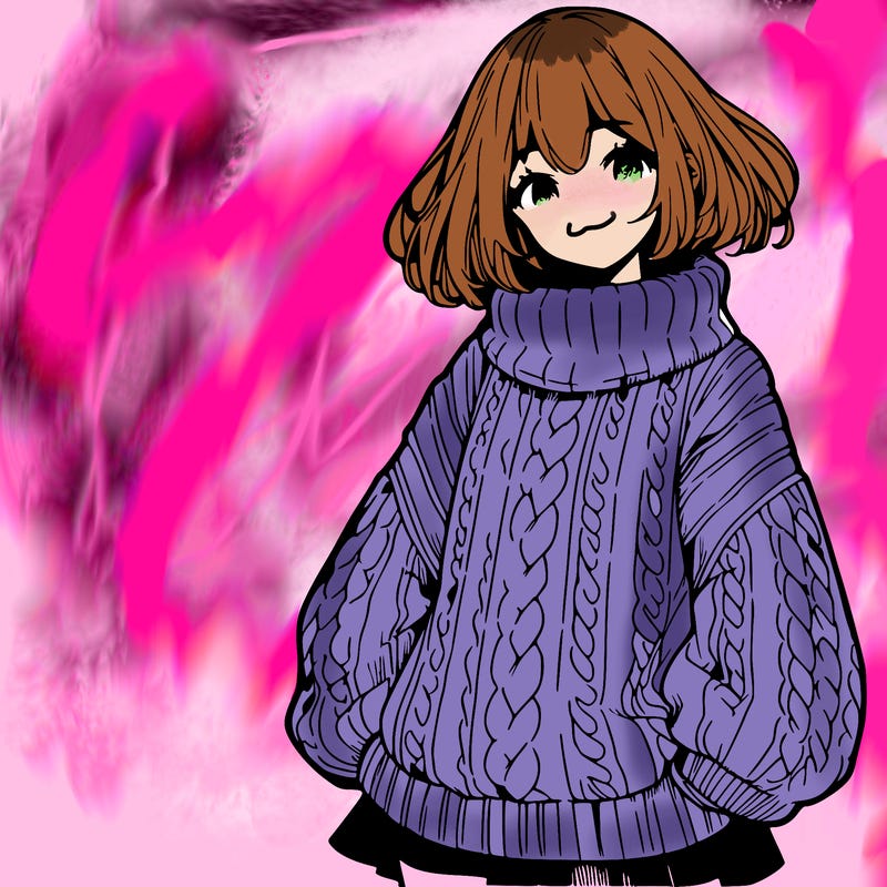 manga girl in sweater