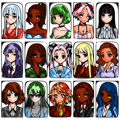 girls that look diffrent anime