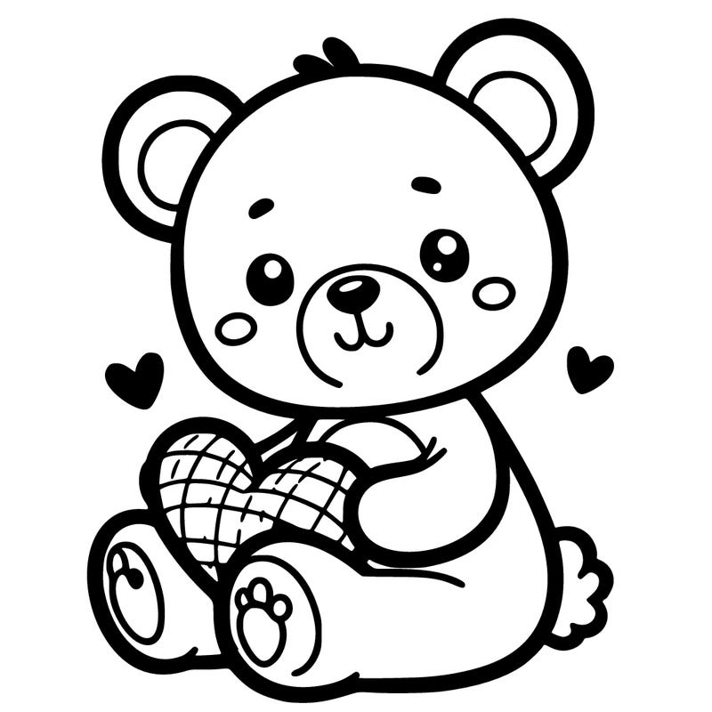 cute adorable bear with heart stuffed animal