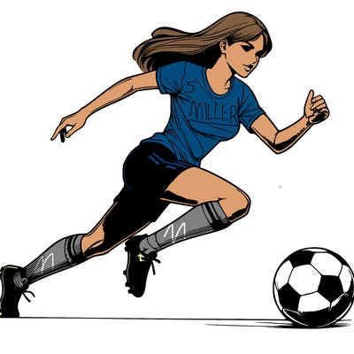 realistic woman playing soccer