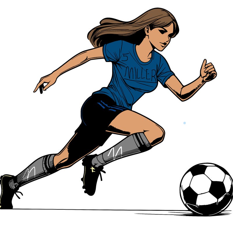 realistic woman playing soccer