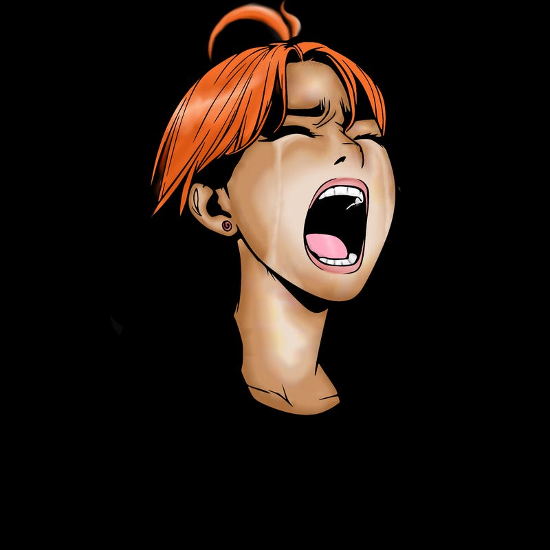 screaming realistic, girl