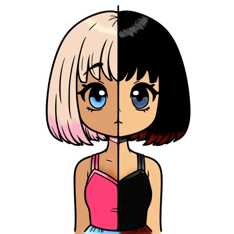 split girl with short hair
