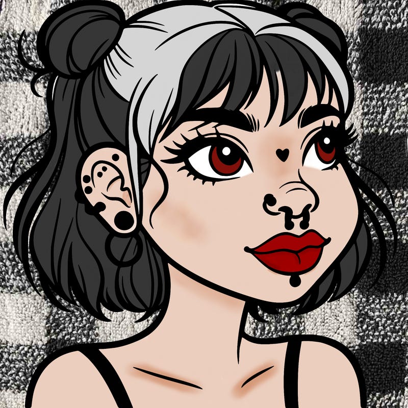 girl with two nose pircings