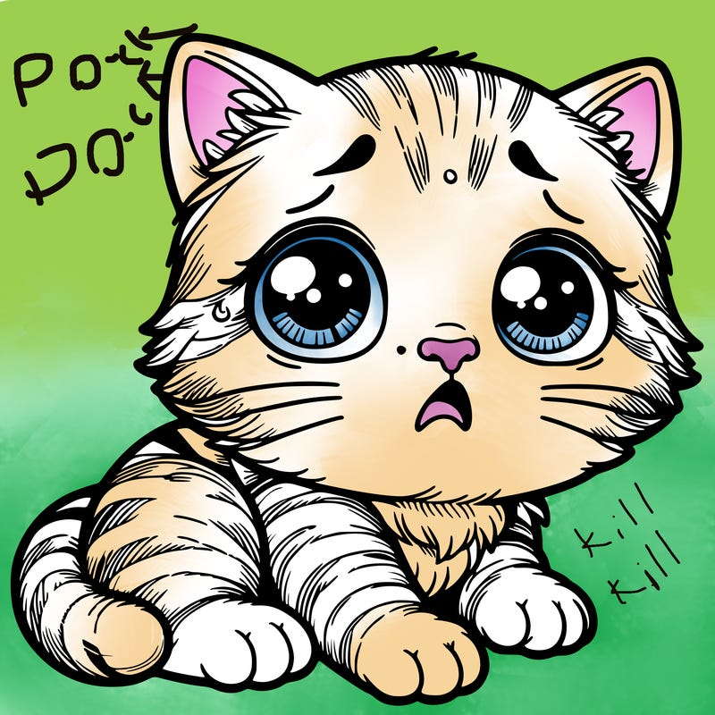 cute scared realistic kitten