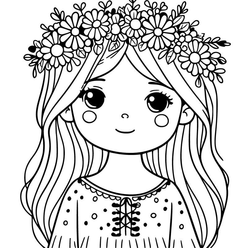 girl with flowers crown