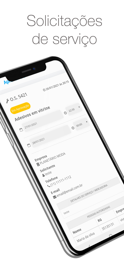 Intranet Mall - Smartphone screen showing a service request form for window stickers in the Intranet Mall app