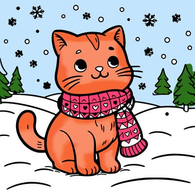 cat in the snow