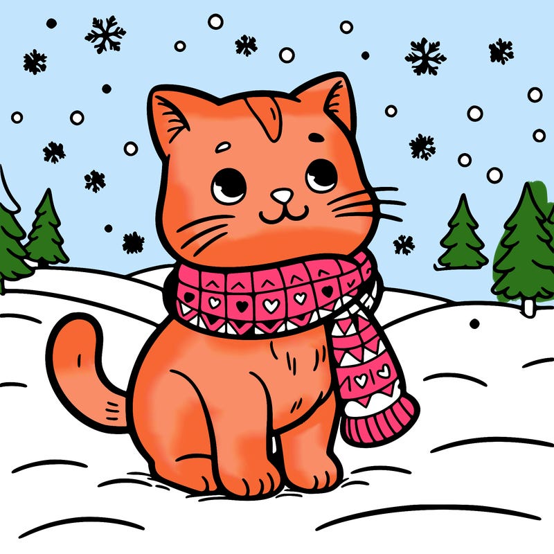 cat in the snow