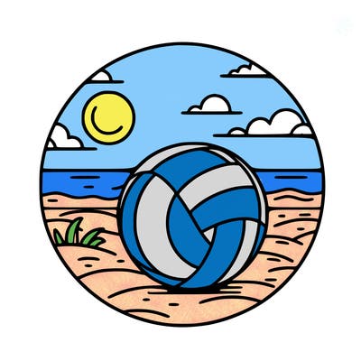volleyball on a beach