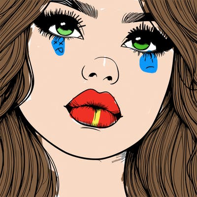 really realistic girl with lips