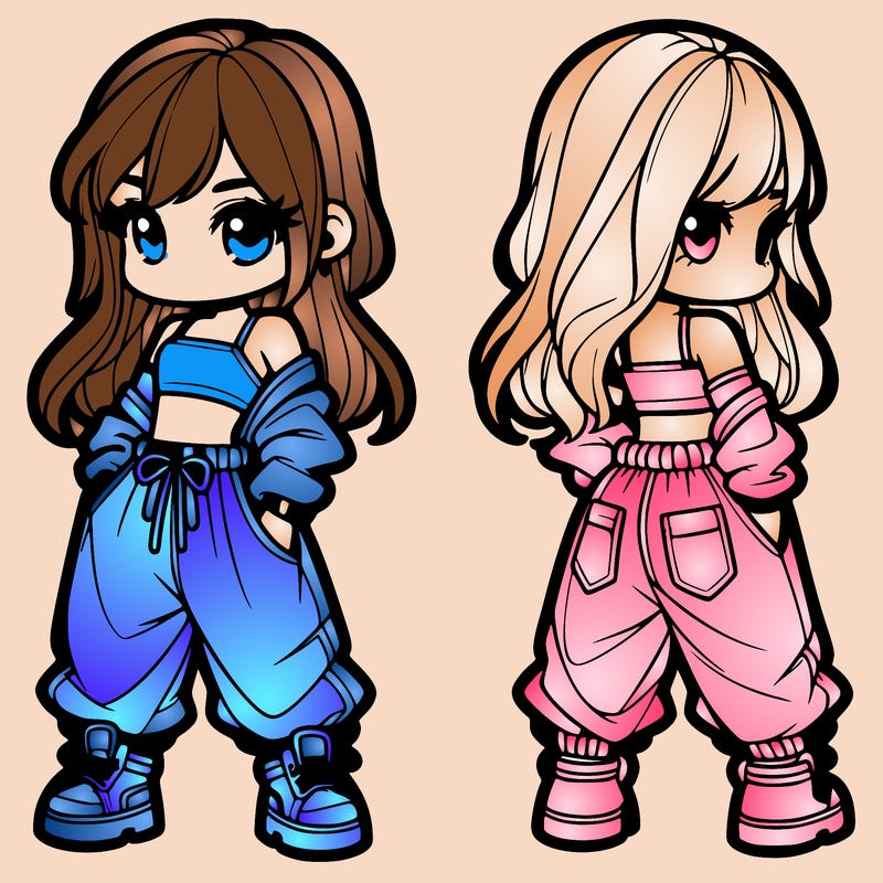 girl in crop top and baggy pants